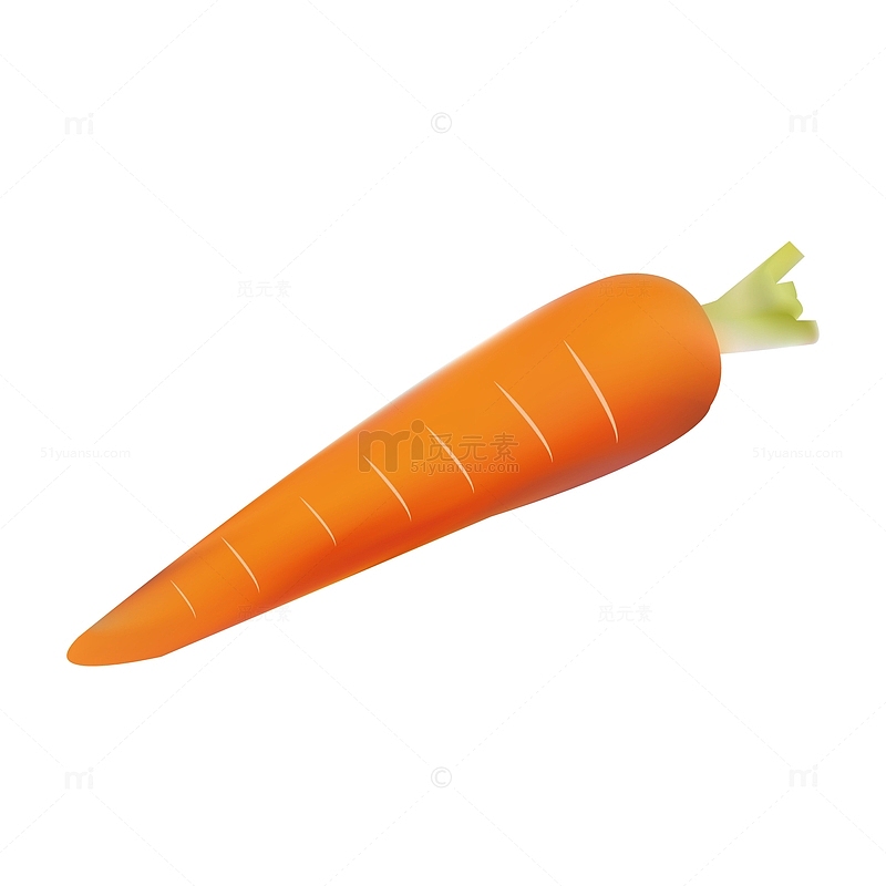 AI3D手绘蔬菜插画胡萝卜