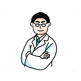 白色卡通医生白大褂防疫人员手绘元素