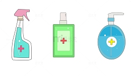 疫情防护手绘消毒液
