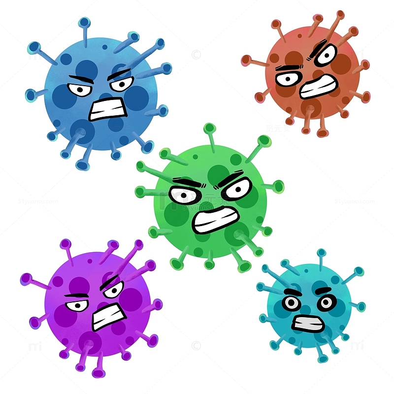 疫情细菌病毒拟人化表情组合