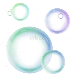 3D立体气泡彩色泡泡浪漫梦幻液体水滴素材