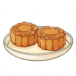 中秋月饼手绘图