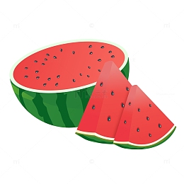 粉色卡通夏日西瓜卡通手绘图