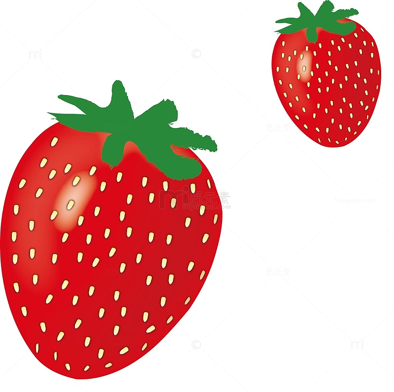 红色 立体 草莓 水果