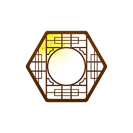 金色月亮窗外月影月亮元素