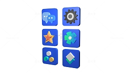3D立体UI网页图标icon设计
