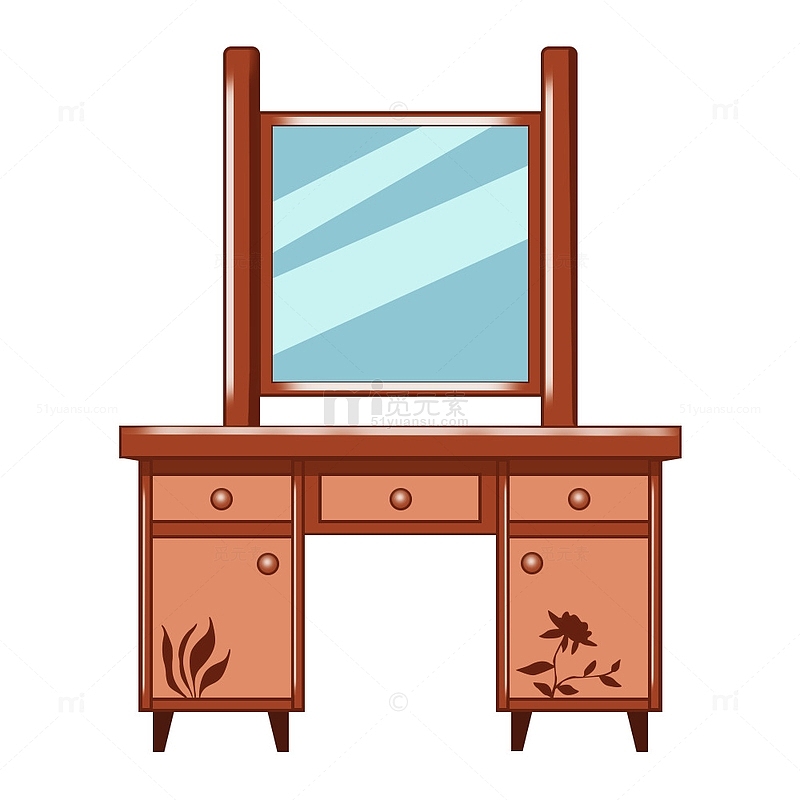 红木复古木质家具化妆镜柜子