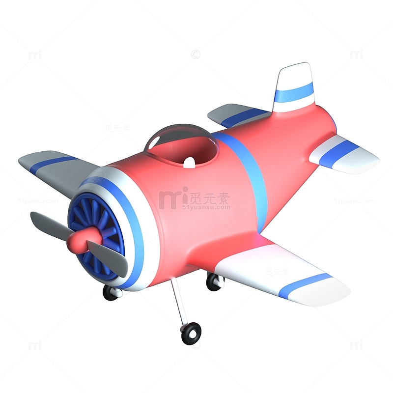 3D立体卡通玩具小飞机元素