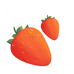 手绘卡通草莓元素