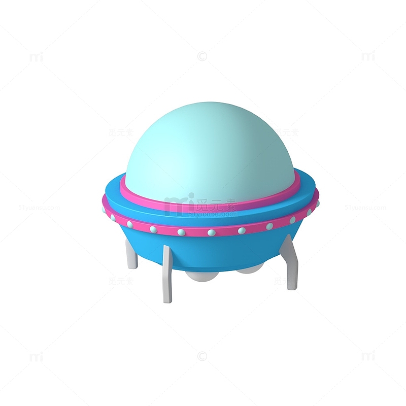可爱3D立体外星人宇宙飞船UFO