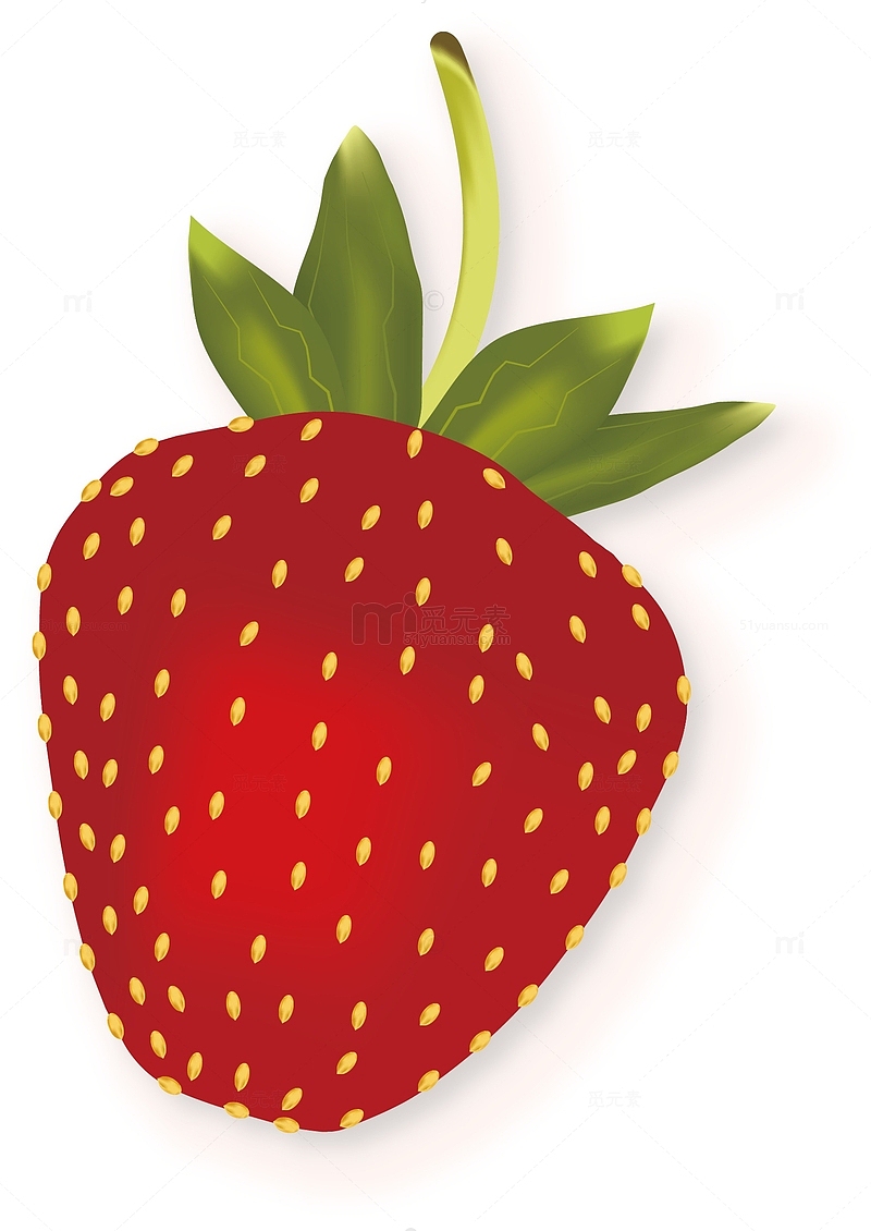 红色卡通美味草莓