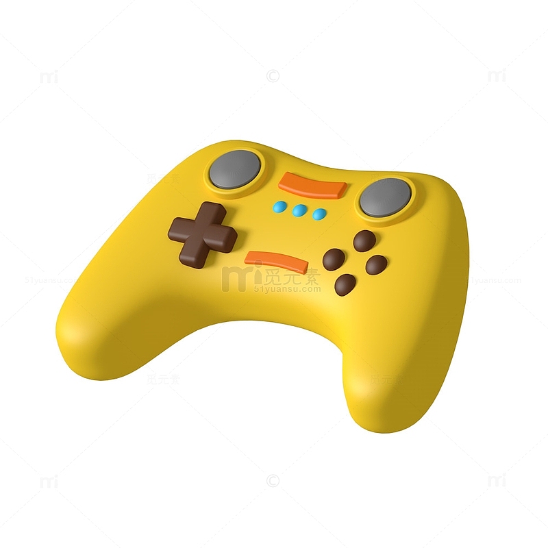 3d立体可爱黄色游戏手柄遥控器