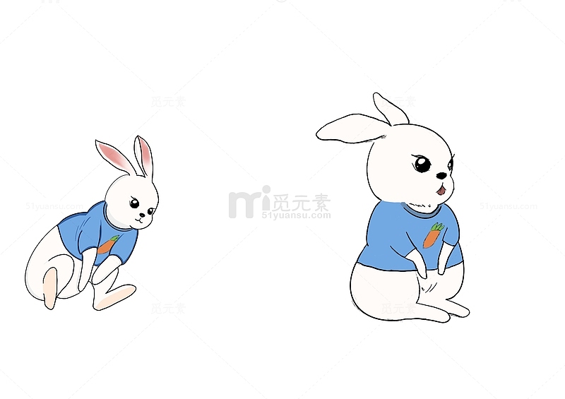 兔子小白兔手绘卡通图