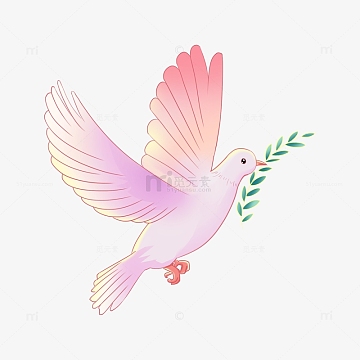 手绘国庆和平鸽