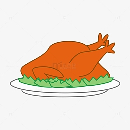 烤鸭厨房美食主题免抠卡通插画元素