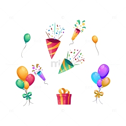 生日礼物礼品气球喜庆礼花庆典彩带装饰