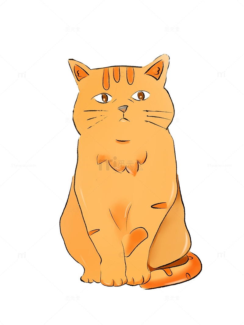 小橘猫手绘图