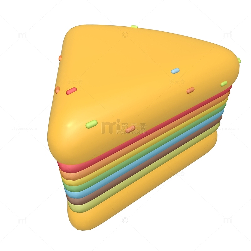 3D芝士夹心彩色蛋糕