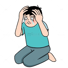 手绘卡通崩溃人物