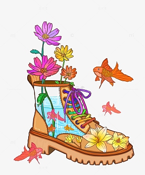 多功能马丁靴创意插画元素