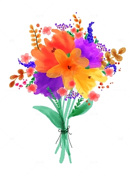 手绘花束 小清新 教师节 国庆中秋