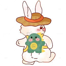 厚涂兔子绿色可爱卡通恐龙书包