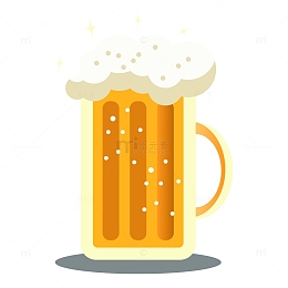 矢量冒气泡的啤酒杯小麦啤酒