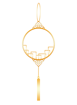 金色中国风典雅吊坠中秋配饰