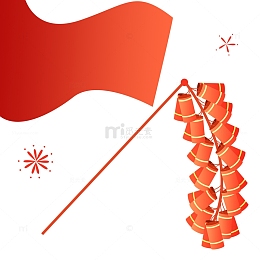 红色喜庆国庆节爆竹新年春节装饰元素