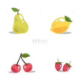 卡通矢量美味水果元素