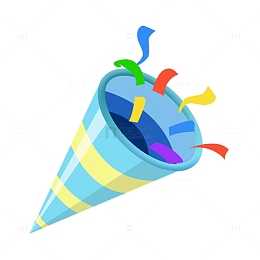 聚会庆典礼花筒卡通插画免抠元素国庆元素