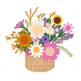 手绘花篮教师节鲜花