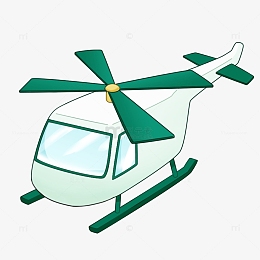 卡通手绘直升飞机插画