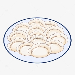 卡通手绘水饺素材