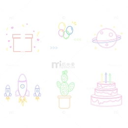 发光霓虹简笔画装饰