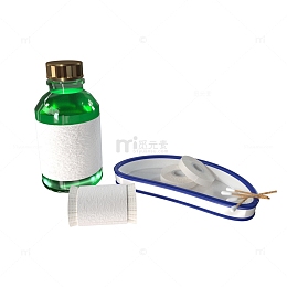3D立体仿真纱布酒精棉签医疗用品