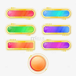 卡通质感气泡标题游戏按钮边框装饰