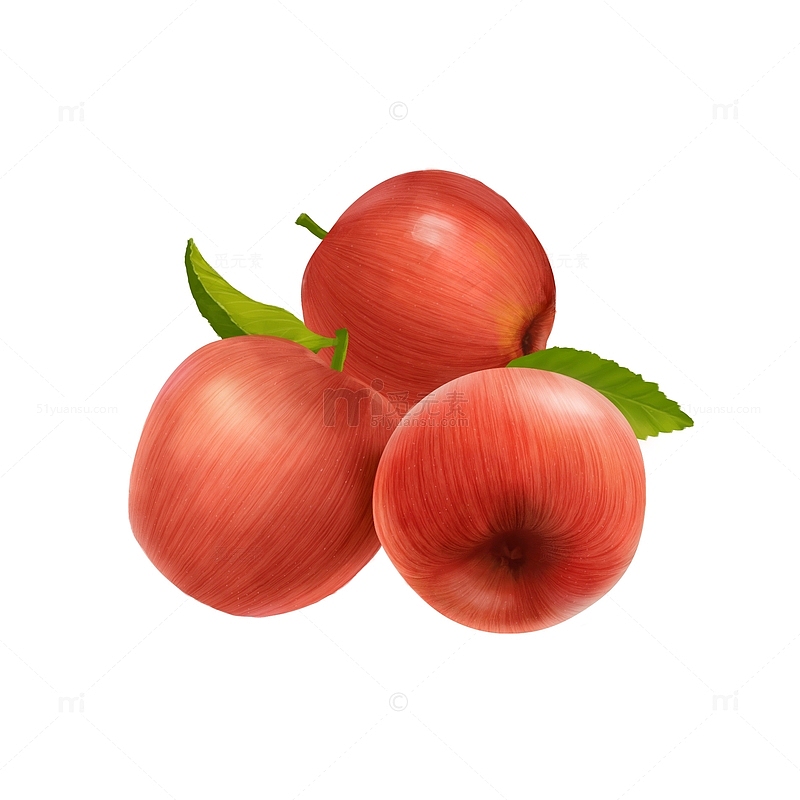 红色水润大苹果手绘图