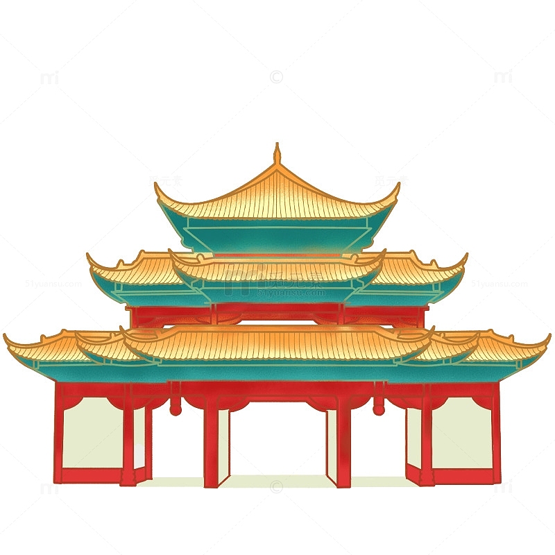 细腻中国风建筑手绘图
