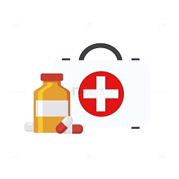 清新简洁扁平药瓶医药箱医疗元素