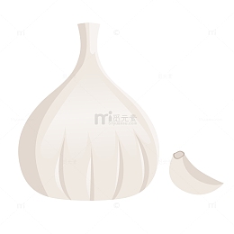 白色卡通大蒜手绘图