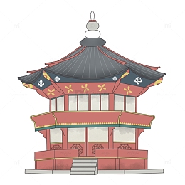 国风插画十一国庆出游旅游景点元素