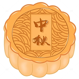 中秋节手绘豆沙月饼