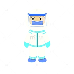 卡通手绘医护人员大白防护志愿者
