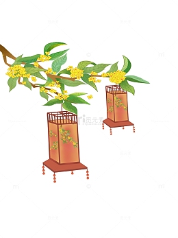 中秋国庆元旦手绘古风灯笼桂花