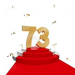金色3D立体73金属字元素