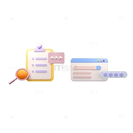 彩色可爱c4d立体电脑图标icon元素