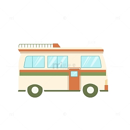 米白色旅游大巴车