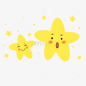 黄色卡通小星星可爱插画