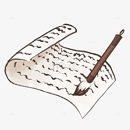 水墨风格毛笔书写纸张装饰